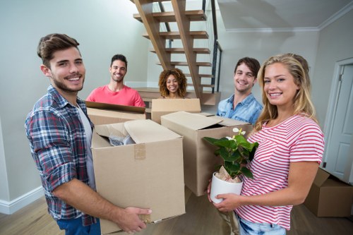 Student removals planning in Mayfair with boxes and moving essentials
