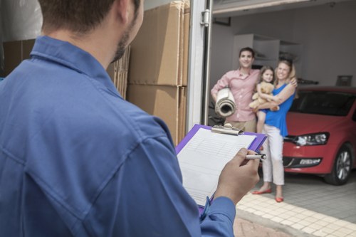 Prepared furniture and moving equipment for removals in a Mayfair property