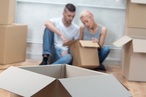 Careful collection of office furniture in a Mayfair building