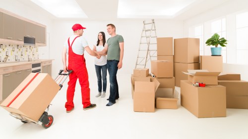 Careful packing materials and labeled moving boxes for Mayfair relocations