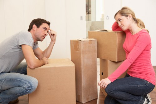 Secure removal van loading process with safety measures in place